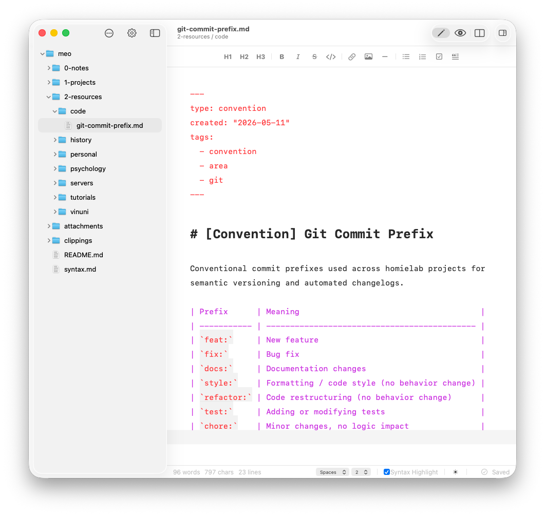Markdown Mate editing a Markdown document with a live outline
